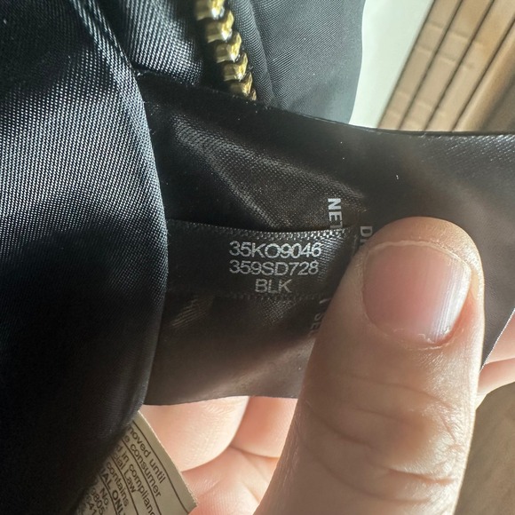 Cole Haan Signature Black Chevron Quilted Faux Fur Hood Puffer Coat M - Picture 3 of 12